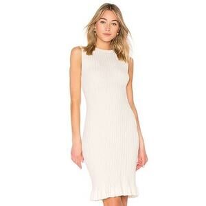 John + Jenn Off White Sleeveless Bodycon Midi Dress Size Small